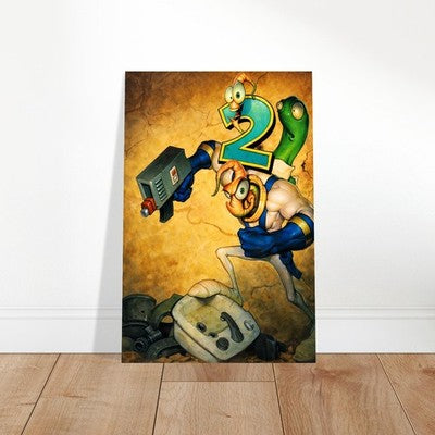 Earthworm Jim 2 Promotional Poster – Retro Video Game Art 1995 Wall Art Decor 2