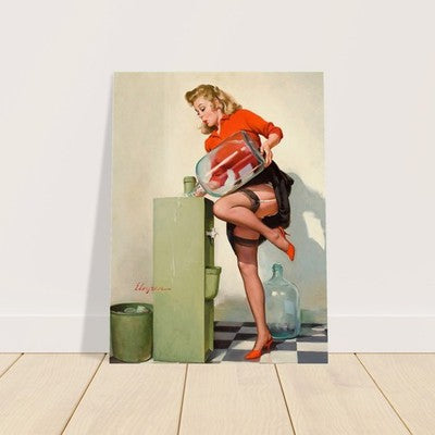 A Refreshing Lift by Gil Elvgren (1970) Vintage Poster 2