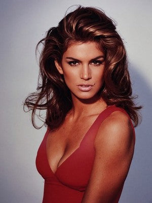 Cindy Crawford in Red 1991 Poster – Iconic 90s Celebrity Portrait Wall Art Decor