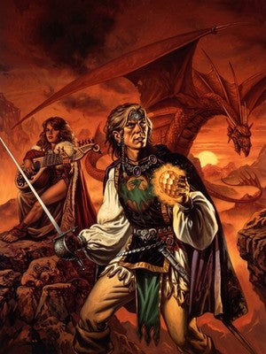 THE WYVERN'S SPUR D&D POSTER BY CLYDE CALDWELL 1990 FANTASY WALLART ART