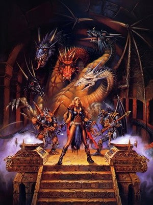 DRAGONS OF TRIUMPH BY CLYDE CALDWELL POSTER D&D FANTASY WALLART SHARP-DETAIL