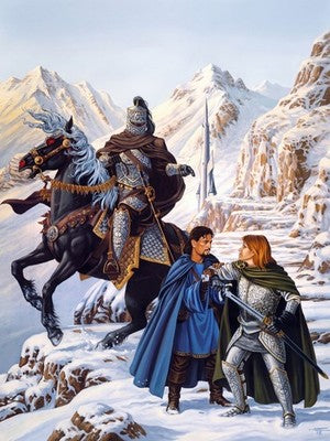THE OATH AND THE MEASURE BY CLYDE CALDWELL POSTER FANTASY WALLART VIBRANT
