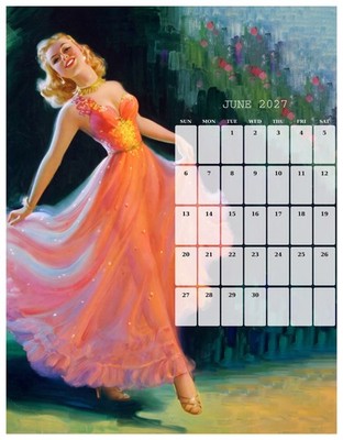2027 Art Frahm Pin-Up Wall Calendar 8.5x11 Vintage Pinup Girls 12 Months 4