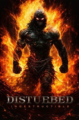 Disturbed Indestructible 2008 Poster – Fire Demon Metal Art Wall Art Decor