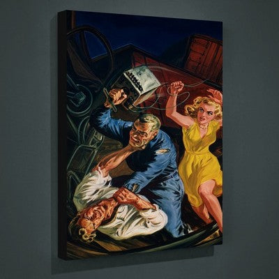 Norman Saunders Dime Detective 1950 Pulp Art Canvas Wall Art 24x32 Stretched