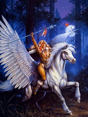 FLIGHT FROM DARKEN WOOD BY CLYDE CALDWELL POSTER FANTASY WALLART DECOR