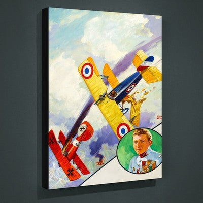 Rudolph Belarski Aces 1932 WWI Dogfight Canvas Wall Art 24x32 Stretched