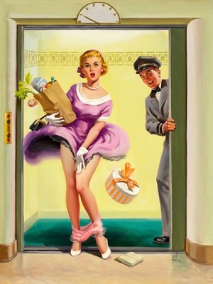 Art Frahm Going Down (1955) Vintage Pin-Up Poster