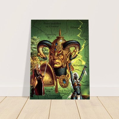 THE ELVES OF ALFHEIM 1988 BY CLYDE CALDWELL POSTER FANTASY WALLART D&D 2