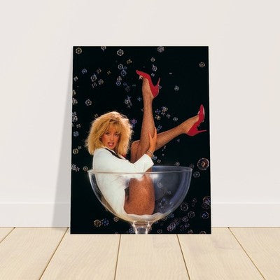 Goldie Hawn Champagne Glass Poster – 1985 Playboy Art Print 2