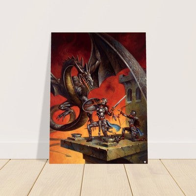 DRAGON ATTACK BY CLYDE CALDWELL POSTER D&D FANTASY VIBRANT-COLORED SHARP-DETAIL 2