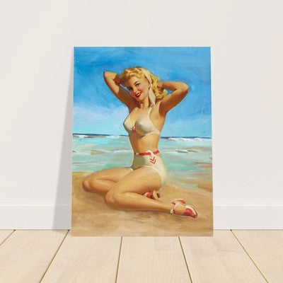 Art Frahm Yours For the Basking 1945 Vintage Pin-Up Poster 2