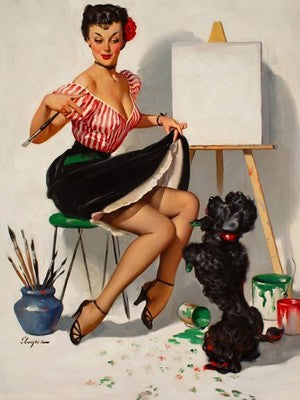 Gil Elvgren Some Help! (1952) Vintage Pin-Up Poster