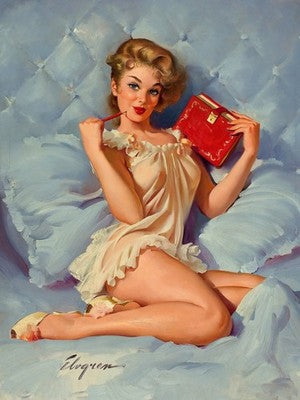Thinking of You by Gil Elvgren (1962) Vintage Poster