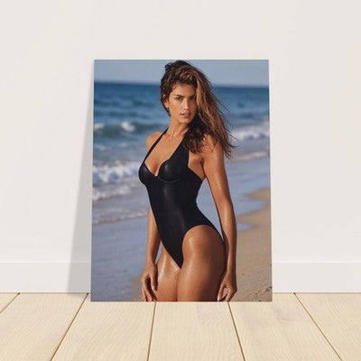 Cindy Crawford Beachside Portrait Poster – 1995 Iconic Supermodel Wall Art Decor 3