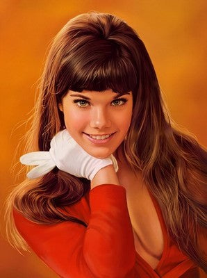 Barbi Benton in Orange Poster – 1970s Vintage Pin-Up Art Print