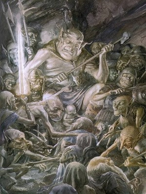 The Great Goblin by Alan Lee (1997) Fantasy Poster - Lord of The Rings Art