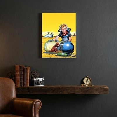 Edward Valigursky Amazing Science Fiction Puppy Canvas Wall Art 24x32 Stretched 3