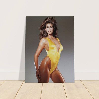 Cindy Crawford Yellow Swimsuit Poster (1990) – Iconic Supermodel Wall Art Decor 3