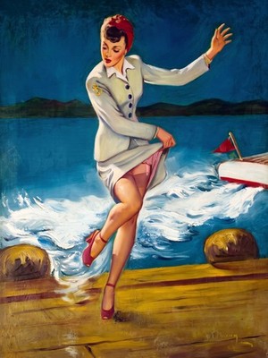 Gil Elvgren What a Break (1944) Vintage Pin-Up Poster
