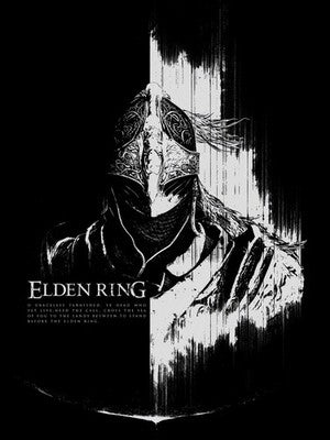 Elden Ring Tarnished BW Poster – Dark Fantasy Video Game Art 2022 Wall Art Decor