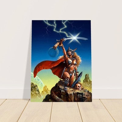 AMAZON 1982 BY CLYDE CALDWELL POSTER FANTASY VIBRANT-COLORED WALLART 2