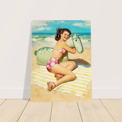 Art Frahm Girl with Beach Toy (1950) Vintage Poster 2