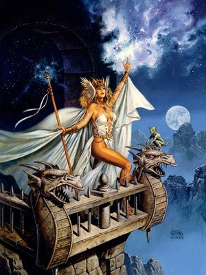 WHITE MAGIC BY CLYDE CALDWELL POSTER DUNGEONS & DRAGONS FANTASY ART VIBRANT