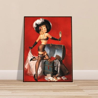Art Frahm Pin-Up with Trunk and Mirror (1950) Framed Poster 2