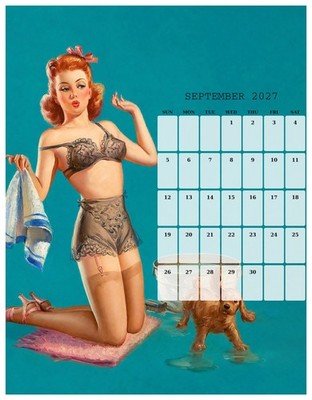 2027 Art Frahm Pin-Up Wall Calendar 8.5x11 Vintage Pinup Girls 12 Months 5