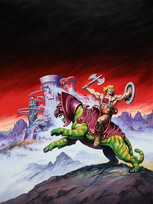 Earl Norem He-Man and Battle Cat at Eternia Poster 1986 Wall Art Decor