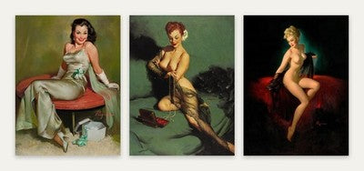 Gil Elvgren Pin-Up Set of 3 Posters Captivating Fascination Vision of Beauty Art