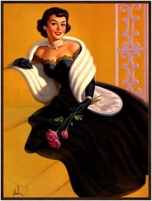 Art Frahm Brunette with Roses (1949) - Framed Poster