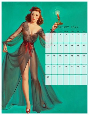 2027 Art Frahm Pin-Up Wall Calendar 8.5x11 Vintage Pinup Girls 12 Months 3