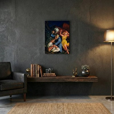 Norman Saunders Dime Detective 1950 Pulp Art Canvas Wall Art 24x32 Stretched 4