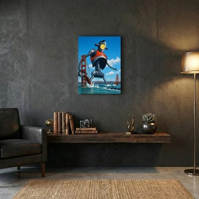 Edward Valigursky Giant Robot Sci-Fi 1956 Canvas Wall Art 24x32 Stretched 4
