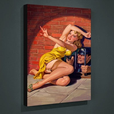 Norman Saunders Amazing Detective Cases 1942 Canvas Wall Art 24x32 Stretched