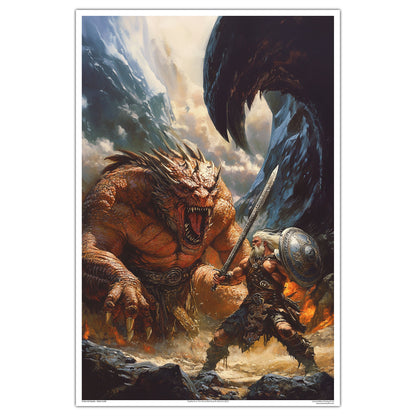 Forgesteel vs. The Infernal Behemoth - 24"x36"  Limited Edition Print XX/25