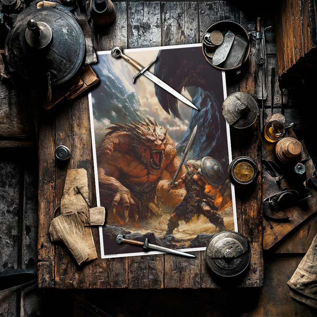 Forgesteel vs. The Infernal Behemoth - 24"x36"  Limited Edition Print XX/25