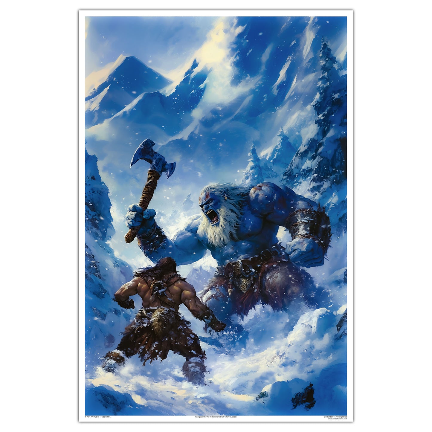 Savage Lands: The Barbarian's Path by Kore Art Studios (2023) 24x36 Print - Limited Edition Poster xx/25