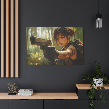 "Jungle Hunter" – Girls & Guns Kore Series Tactical Combat Canvas Art