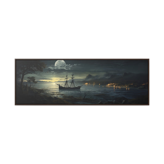 Adolf Des Coudres Inspired – Moonlit Bay | Serene & Atmospheric Wide Canvas