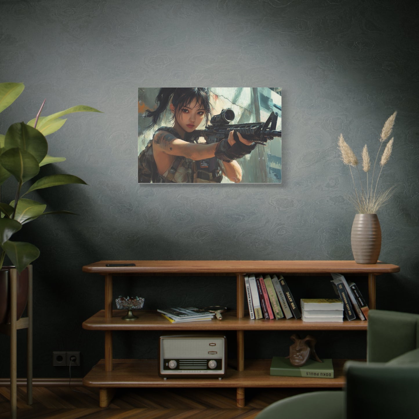 "Silent Marksman" – Girls & Guns Kore Series Precision Sniper Canvas Art