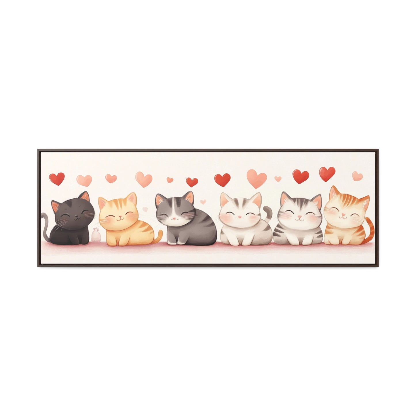 Adorable Smiling Kittens Wall Art – Cute Cat Illustration for Kids’ Room & Nursery | Playful & Heartwarming Decor