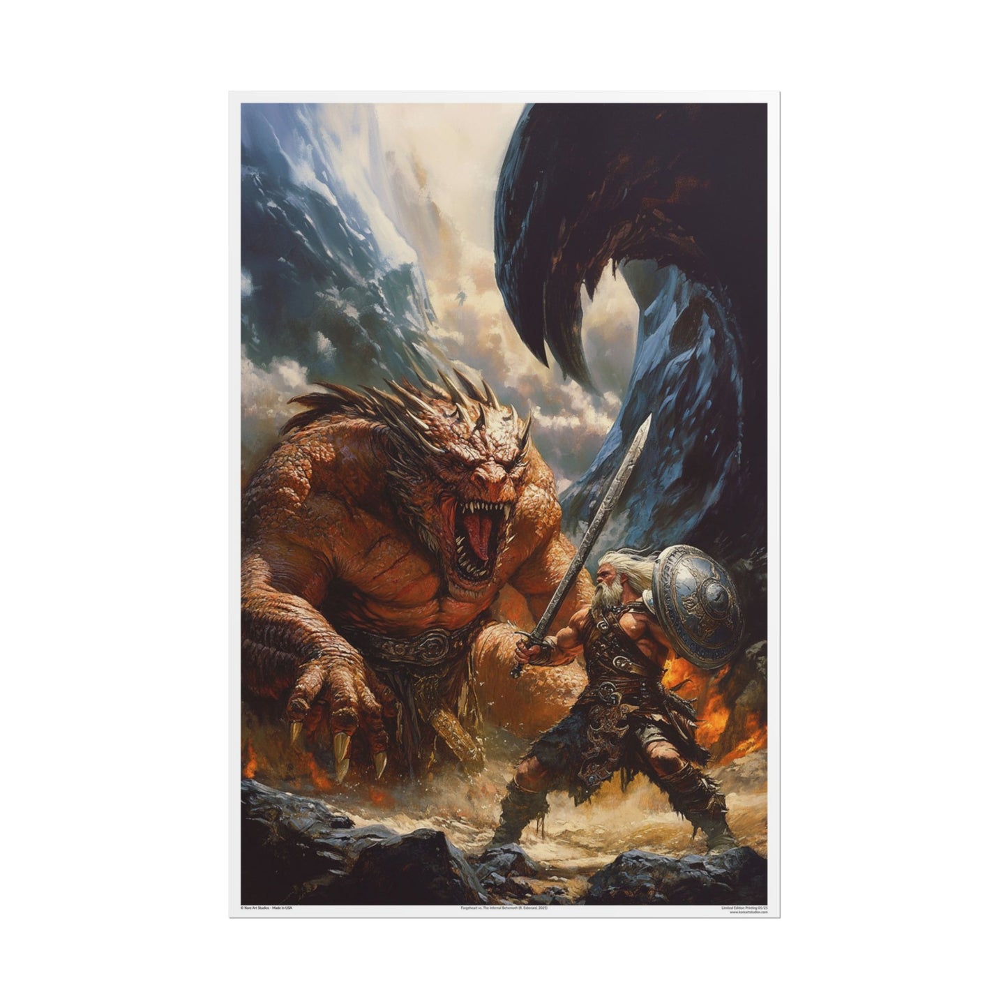 Forgesteel vs. The Infernal Behemoth - 24"x36"  Limited Edition Print XX/25