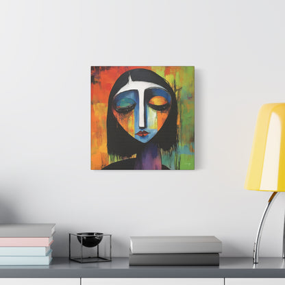 Charles Blackman Inspired – "Melancholy Vision" Square Canvas Art