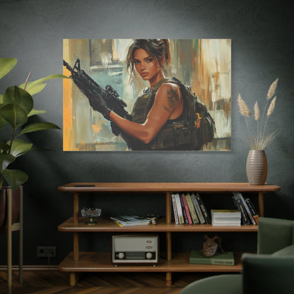 Elite Tactical Warrior Woman – Girls & Guns Kore Series Military Canvas Art