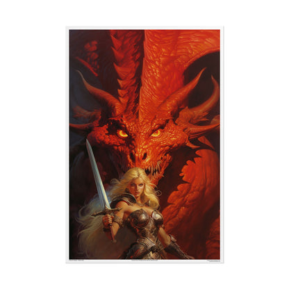 Fireborne Pact: The Blade and the Wyrm by Kore Art Studios (2023) 24x36 Print - Limited Edition Poster xx/25