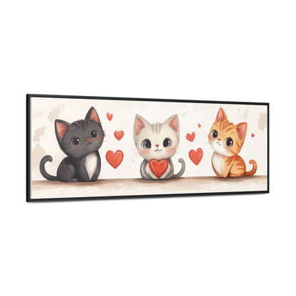 Cute Trio of Kittens Wall Art – Adorable Cat Illustration for Kids' Room & Nursery | Playful & Heartwarming Decor