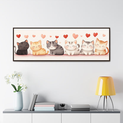 Adorable Smiling Kittens Wall Art – Cute Cat Illustration for Kids’ Room & Nursery | Playful & Heartwarming Decor